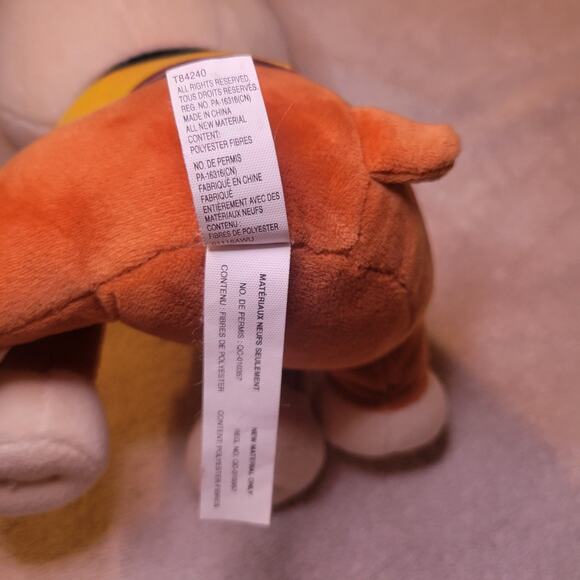 Paw Patrol Rubble Dog Plush Stuffed Animal Toy 6” Sitting Yellow Spin Master - Picture 6 of 10